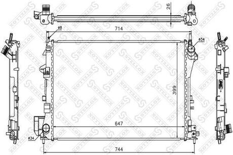 10-26002-SX_радиатор системы охлаждения! Opel SignumVectra, Saab 9-3 1.82.0 03> STELLOX 10-26002-SX