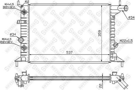 10-26013-SX_радиатор системы охлаждения! АКПП Opel Vectra B 1.6-2.0i 95> STELLOX 10-26013-SX