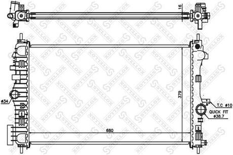 10-26026-SX_радиатор системы охлаждения! Opel Insignia 1.61.8 08> STELLOX 10-26026-SX