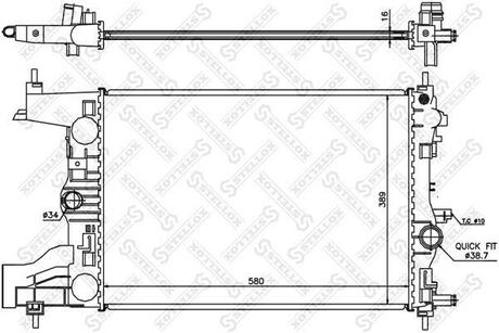 10-26032-SX_радиатор системы охлаждения! Opel Astra J 1.4 16v1.6 16v 10> STELLOX 10-26032-SX