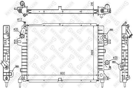 10-26056-SX_радиатор системы охлаждения! Opel Astra 1.9CDTi 04> STELLOX 10-26056-SX