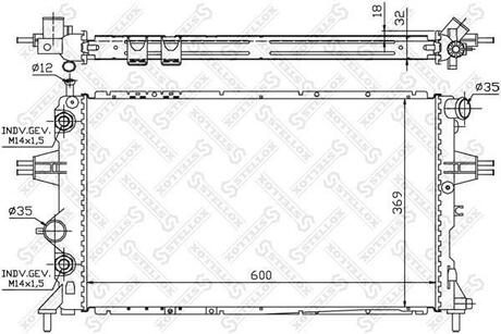 10-26065-SX_радиатор системы охлаждения! АКПП Opel Astra AG 2.0i2.0Di 98-05 STELLOX 10-26065-SX