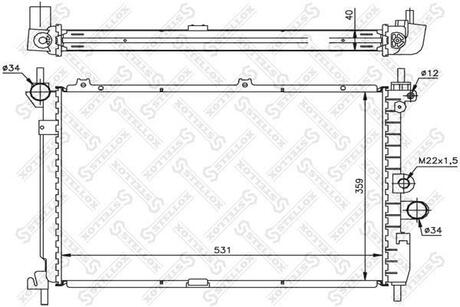 10-26069-SX_радиатор системы охлаждения! Opel AstraKadett 1.5TD1.7TD 88-96 STELLOX 10-26069-SX