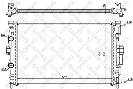 10-26173-SX_радиатор системы охлаждения! Renault MeganeScenic 1.41.6 99> STELLOX 10-26173-SX