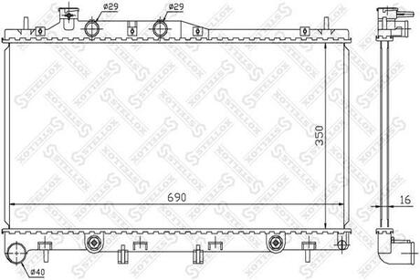 10-26245-SX_радиатор системы охлаждения! АКПП Subaru Legacy IVOutback 3.0i 24V 03-09 STELLOX 10-26245-SX