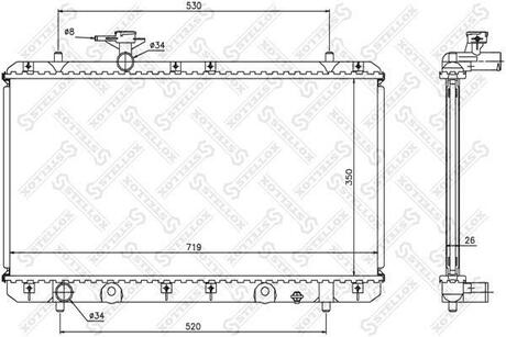 10-26253-SX_радиатор системы охлаждения! МКПП Suzuki Liana 1.31.6 01> STELLOX 10-26253-SX