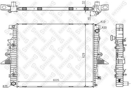 10-26290-SX_радиатор системы охлаждения! Land Rover Discovery, Range Rover Sport 4.0-4.44.4TD 04> STELLOX 10-26290-SX