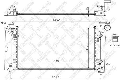 10-26309-SX_радиатор системы охлаждения! АКПП Toyota AvensisCorolla 1.4-1.8 02> STELLOX 10-26309-SX