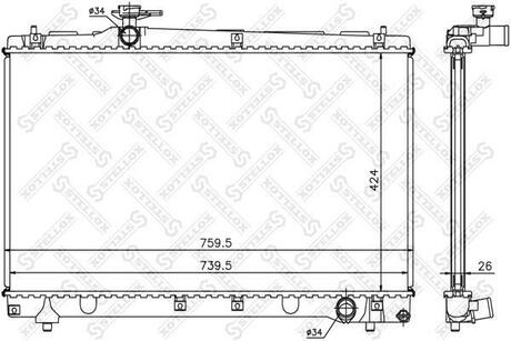 10-26320-SX_радиатор системы охлаждения! Toyota Avensis Verso 2.0i 16V 01-05 STELLOX 10-26320-SX