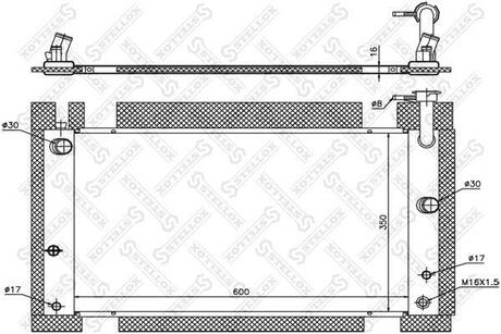 10-26333-SX_радиатор системы охлаждения! АКПП Toyota Prius 1.5i 16V 03-06 STELLOX 10-26333-SX