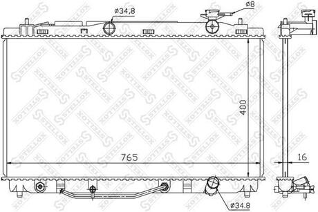 10-26334-SX_радиатор системы охлаждения! АКПП Toyota Camry 3.5 VVTi 06> STELLOX 10-26334-SX