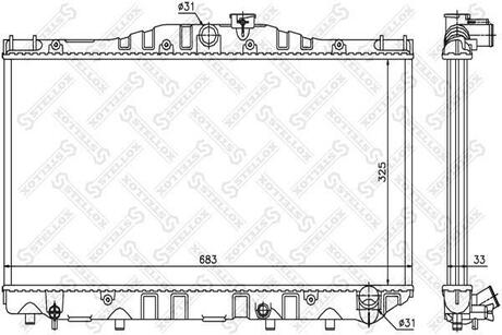 10-26370-SX_радиатор системы охлаждения! АКПП Toyota Corolla 2.0D 92-97 STELLOX 10-26370-SX