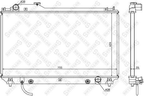 10-26378-SX_радиатор системы охлаждения! АКПП Lexus LS 4.3i 32V 00-06 STELLOX 10-26378-SX