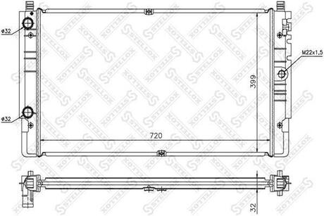 10-26422-SX_радиатор системы охлаждения! VW T4 2.0i-2.5TDi Long Hood 96> STELLOX 10-26422-SX