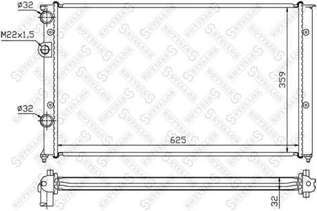 10-26424-SX_радиатор системы охлаждения! VW Passat 2.8 V6 91-93 STELLOX 10-26424-SX