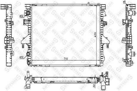 10-26429-SX_радиатор системы охлаждения! VW T5 1.9TDi2.0 03> STELLOX 10-26429-SX