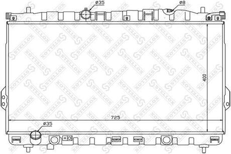 10-26537-SX_радиатор системы охлаждения! МКПП Hyundai Trajet 2.0i 16V 99-062.0CRDi 01-06 STELLOX 10-26537-SX