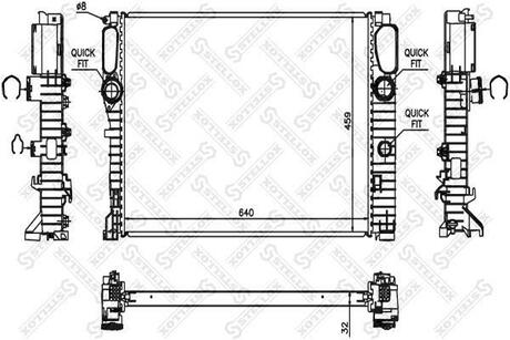 10-26550-SX_радиатор системы охлаждения! АКПП MB C 219 5.5i 24V 06>3.0CDiPF 05> STELLOX 10-26550-SX