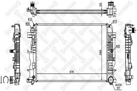 10-26552-SX_радиатор системы охлаждения! МКПП MB Sprinter 906 2.2CDi 06> STELLOX 10-26552-SX