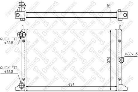 10-26572-SX_радиатор системы охлаждения!Valeo ClassicFord GalaxySeat Alhambra,VW Sharan 1.9TDi 00> STELLOX 10-26572-SX