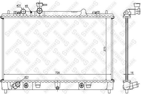 10-26703-SX_радиатор системы охлаждения! АКПП Mazda 6 2.0 08> STELLOX 10-26703-SX