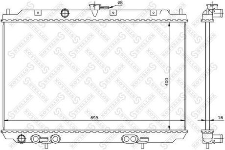 10-26721-SX_радиатор системы охлаждения! МКПП Nissan Almera Tino 2.2DiTD 00-03 STELLOX 10-26721-SX