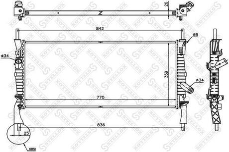 10-26752-SX_радиатор системы охлаждения! с АС Ford Transit all 06> STELLOX 10-26752-SX