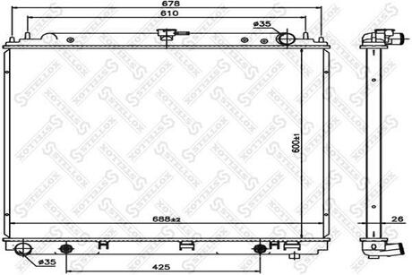 10-26784-SX_радиатор системы охлаждения! Nissan PathfinderFrontierXterraNavara VQ40DE 04> STELLOX 10-26784-SX