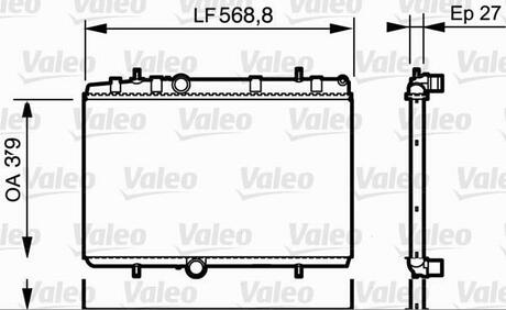 Радиатор системы охлаждения CITROEN: BERLINGO 1.6 HDi 1101.6 HDi 751.6 HDi 90 08-, BERLINGO фургон 1.6 HDi 751.6 HDi 90 08-, C2 (JM_) 1.4 HDi1.6 HDi 03-, C3 (FC_) 1.6 1 Valeo 734338